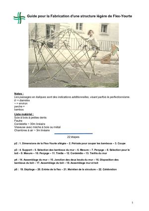 Tutoriel de fabrication d'une Flex Yourte Allégée