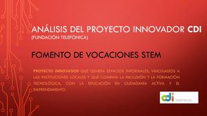 Análisis Del Proyecto Innovador CDI
