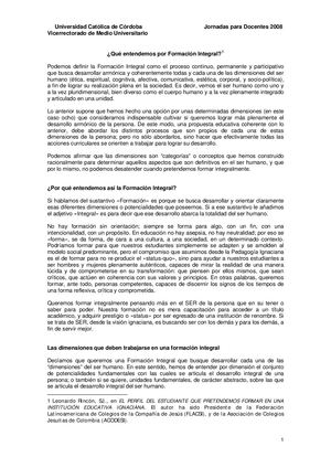 ¿Qué Entendemos Por Formación Integral