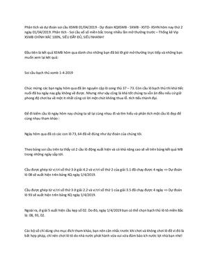 Phân Tích Và Dự đOán Soi Cầu Xsmb 01