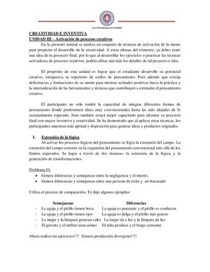 Material De Apoyo - Unidad III- Activación De Procesos Creativos (1).