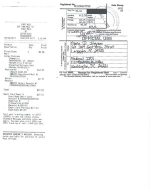2018 Returned Tax Documents To The IRS