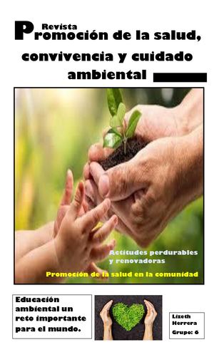 Revista Promover salud, convivencia y preservación del medio ambiente