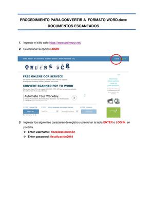 Procedimiento Para Convertir A Word Documentos Escaneados
