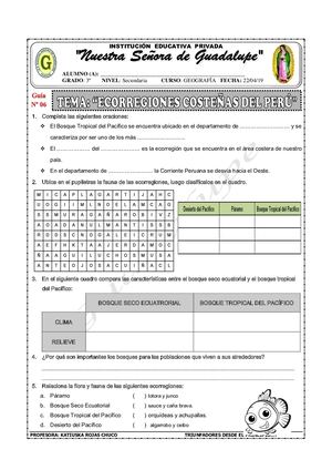 Ecorregiones Costeñas Del Perú