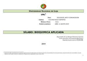 SILABO DE BIOQUIMICA APLICADA 2019