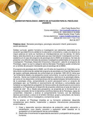 Bienestar Psicologico