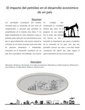 Impacto del petróleo en el desarrollo económico de un país