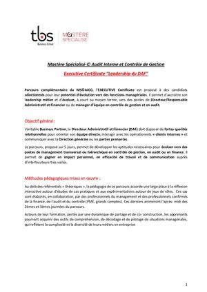 Plaquette MS Executive AICG 2020