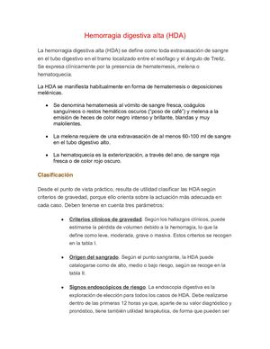 Hemorragias de vías digestivas altas (HDA)
