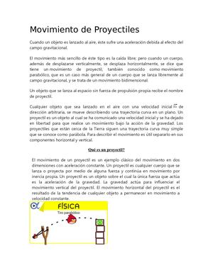 Movimiento De Proyectiles
