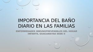 Importancia Del Baño Diario En Las Familias