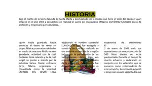 Historia de klaren´´s