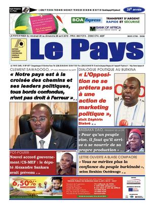 Le Pays Du 26 Au 28 :04:2019