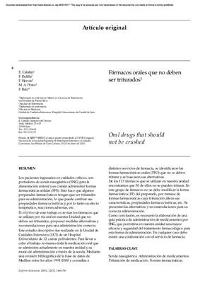 Medicamentos Que No Deben Ser Triturados