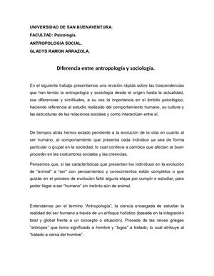 Diferencia Entre Antropología Y Sociología