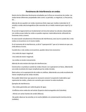 Fenómeno de interferencia en ondas