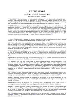 Hippias Minor - Platon