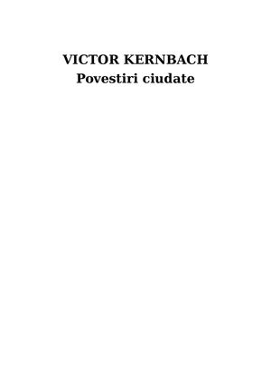 Povestiri Ciudate - Victor Kernbach