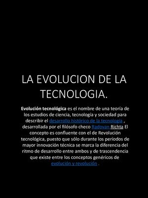 La Evolucion De La Tecnologia