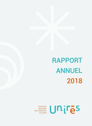 Rapport annuel - UNIRéS, Réseau des universités pour l'éducation à la santé