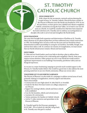 St. Timothy Catholic Church Fact Sheet