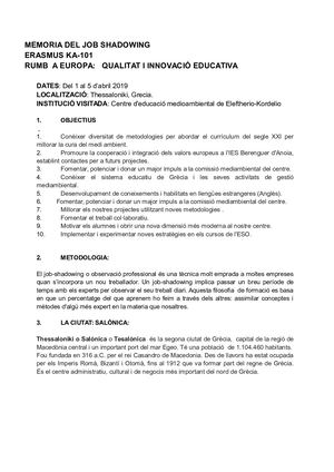 Memoria Del Job Shadowing