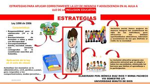 Estrategias Para Aplicar Correctamente La Ley De Infancia Y Adolescencia En El Aula De Clase A Luz De La Inclusion Educativa