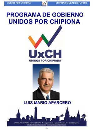 Programa de Gobierno Unidos Por Chipiona 2019