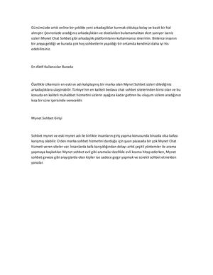 Sohbet Odaları Chat