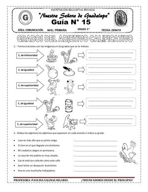 GRADOS DEL ADJETIVO CALIFICATIVO