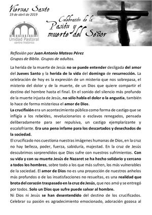 Viernes Santo. Pasión y Muerte del Señor