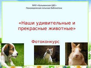 "Наши удивительные и прекрасные животные"