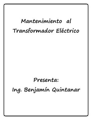 Manto Al Transformador Electrico