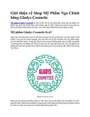 Giới Thiệu Về Shop Mỹ Phẩm Nga Chính Hãng Gladys Cosmetic
