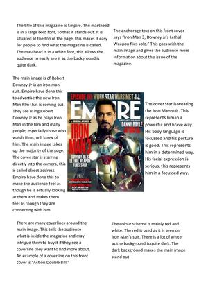 Empire Front Cover Analysis