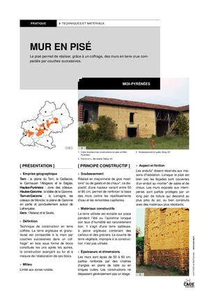 Système constructif traditionnel - Mur pisé