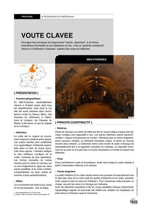 Système constructif traditionnel - Voûte clavée