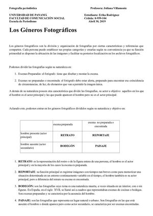 Generos Fotograficos