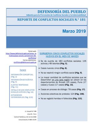 Conflictos Sociales N° 181 Marzo 2019