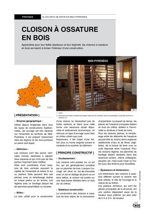 Système constructif traditionnel -Cloison Ossature Bois