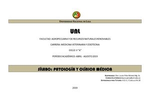 Silabo De Patologia Paralelo A Abril Agosto 2019