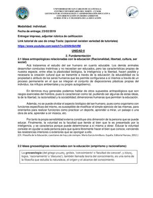Material para elaborar un mapa conceptual sobre Concepciones Filosóficas