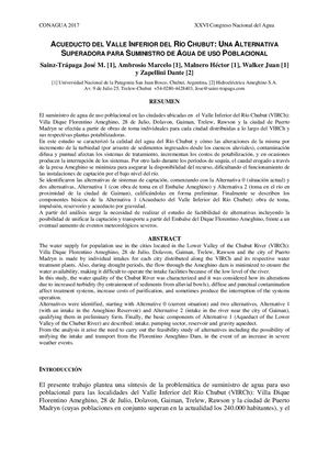 ACUEDUCTO DEL VALLE INFERIOR DEL RÍO CHUBUT - CONAGUA 2017