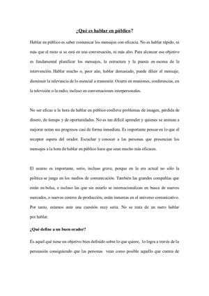 Qué Es Hablar En Público