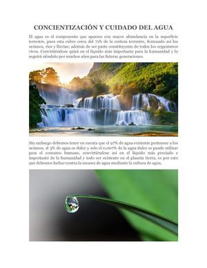 Concientización Y Cuidado Del Agua