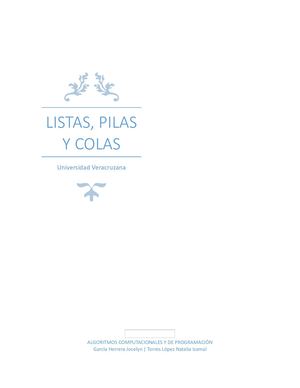 Listas, pilas y colas