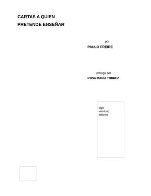Cartas A Quien Pretende Enseñar (Resumen)
