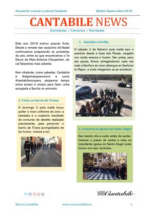 Cantabile News I Xaneiro Abril 2019