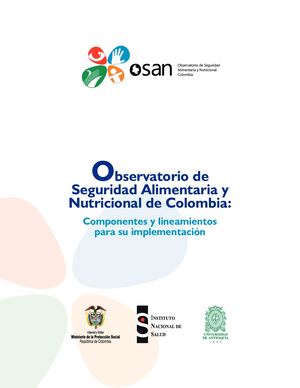 Observatorio Nacional De Seguridad Alimentaria Y Nutricional Osan